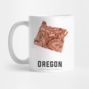 Oregon state map abstract brown Mug